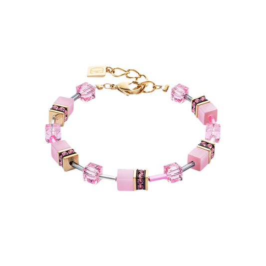 Pulsera GeoCUBE® Iconic Mono Gold rosa