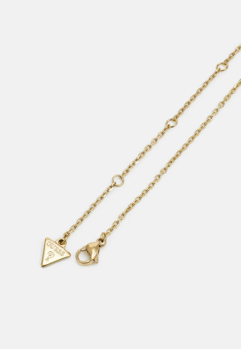 Collar Dorado Guess con Doble Aro y Cristales