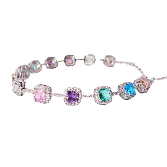 Pulsera Plata Circonitas Colores