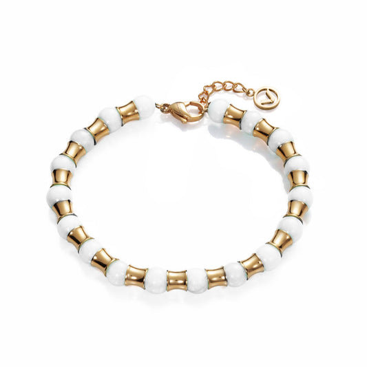 Pulsera Viceroy Acero Baño Oro Y Piedra Natural