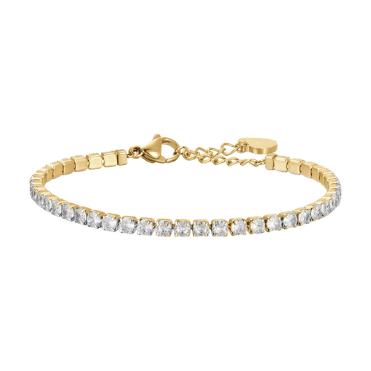 Pulsera Acero Riviere con Circonitas Blancas Brillantes