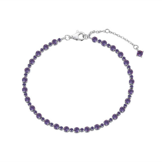 Pulsera de Plata Rodiada Riviere Circonitas 3mm