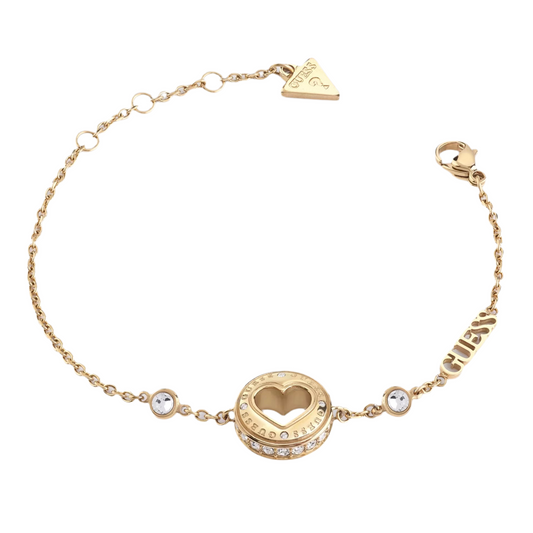 Pulsera Guess Dorada Rolling Hearts