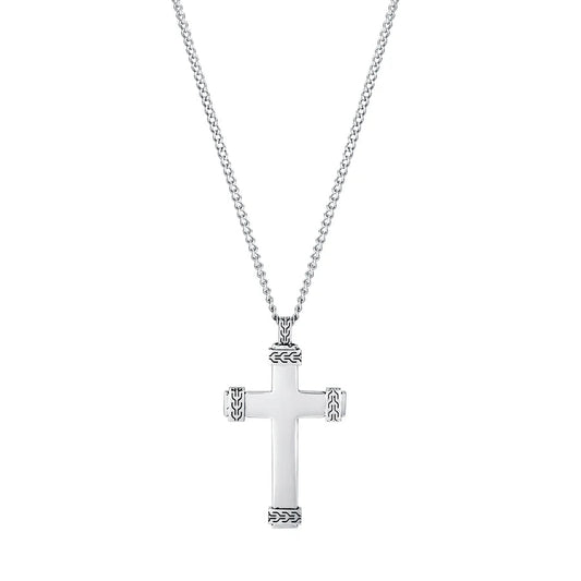 Collar De Hombre En Acero Con Cruz