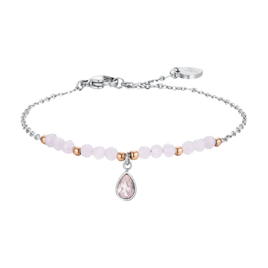 Pulsera Acero Circonitas Color Rosa