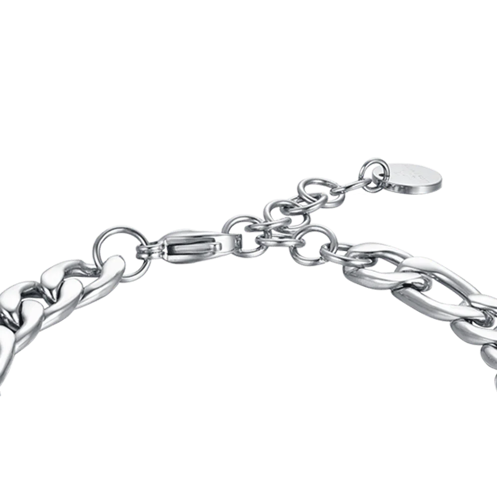 Men's Steel Bracelet with Black Agate