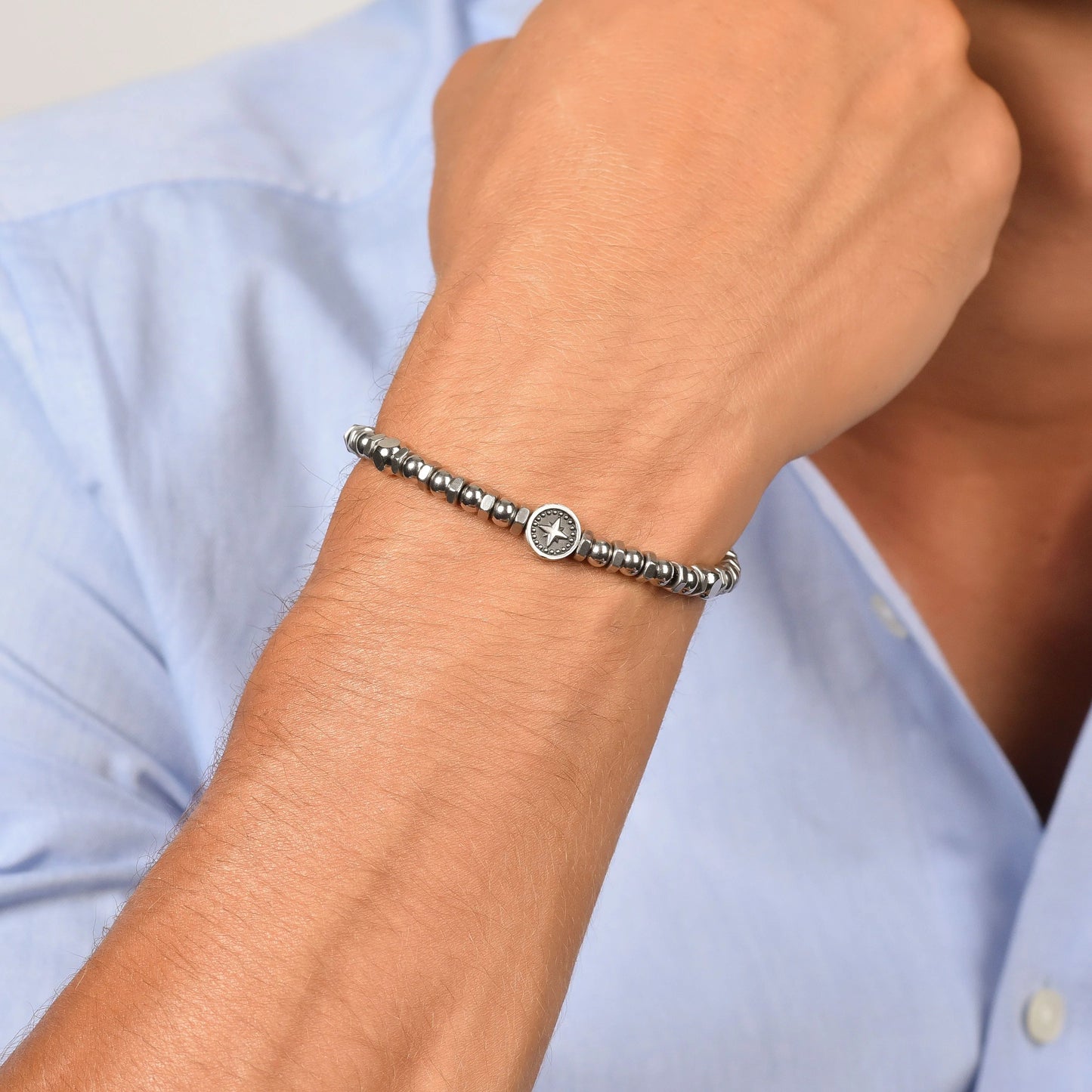 Pulsera de Acero con Rosa de Vientos