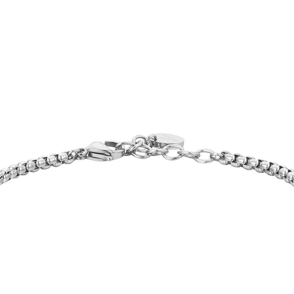Pulsera De Acero Para Mujer Con Estrella Y Circonita Rosa