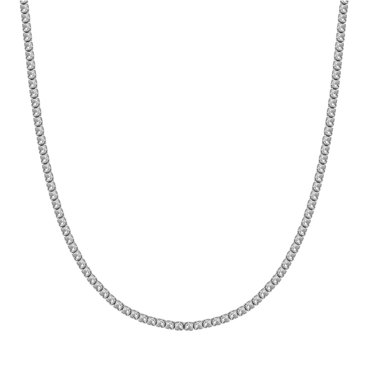 Collar Riviere Acero Circonitas Blancas Brillantes
