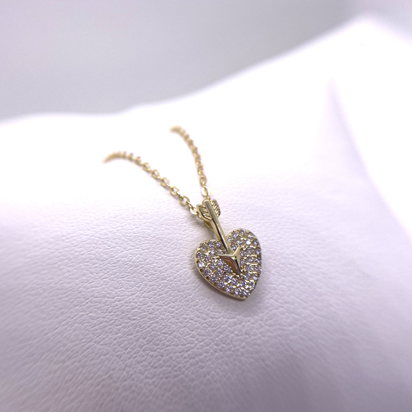 Collar Plata 925 Corazón Flecha Circonitas