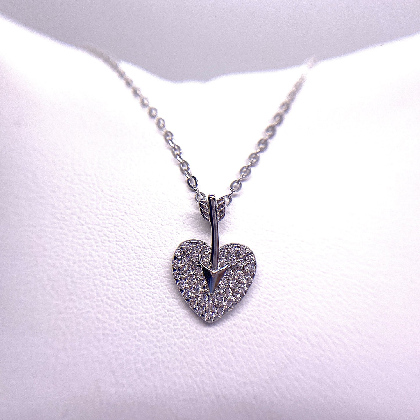 Collar Plata 925 Corazón Flecha Circonitas