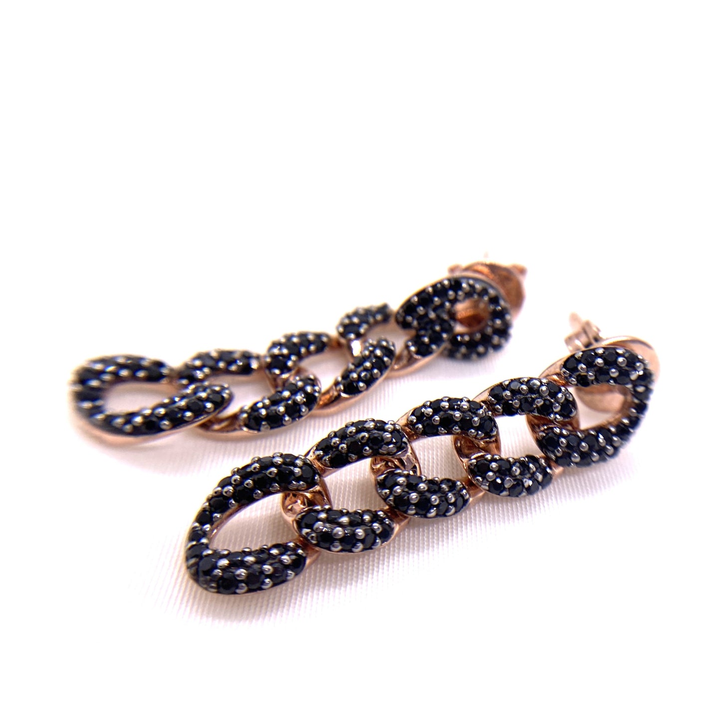 Pendientes Tira Cadena Circonitas Plata 925 Salvatore