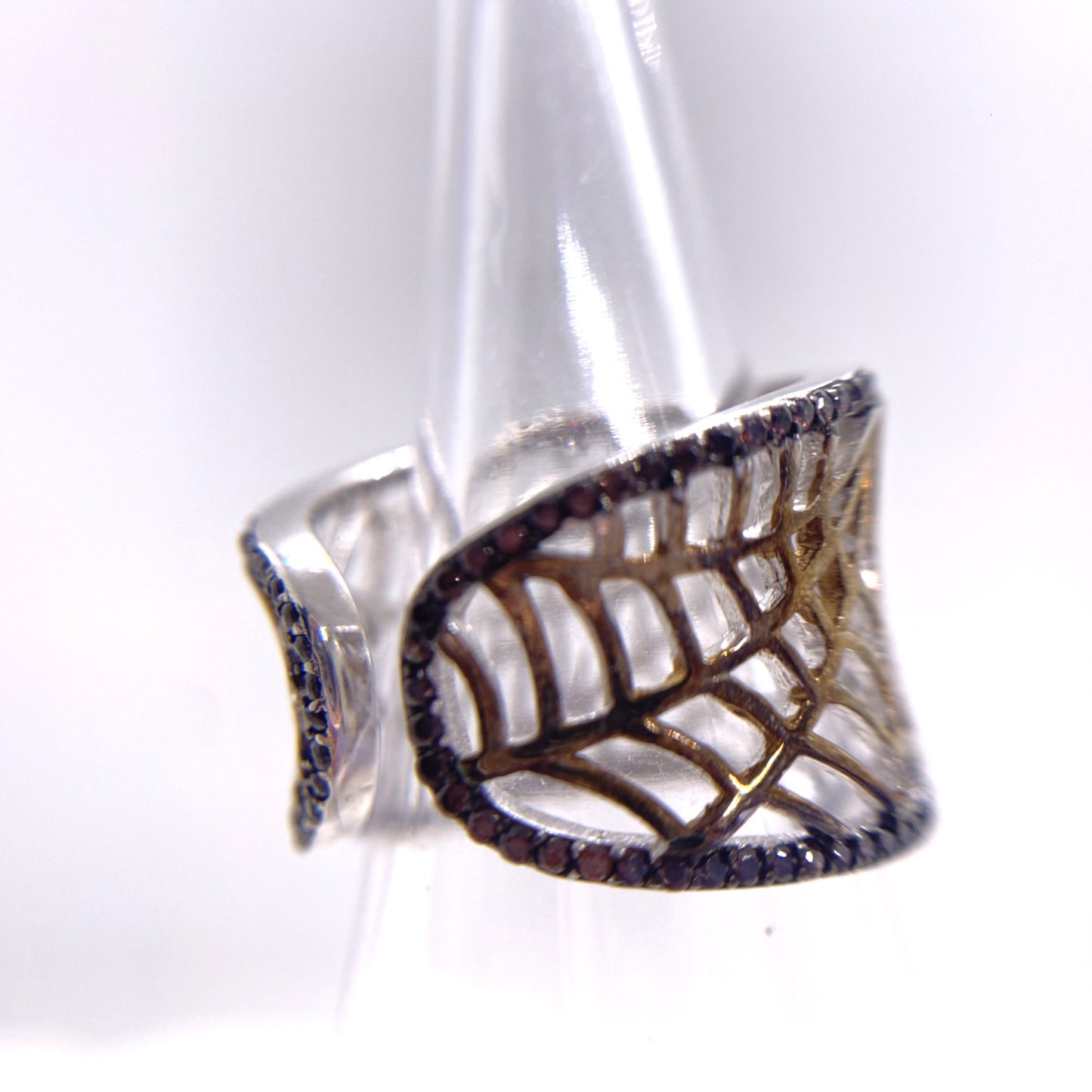 Anillo Telaraña Plata 925 Chapado Rutenio DiPlata