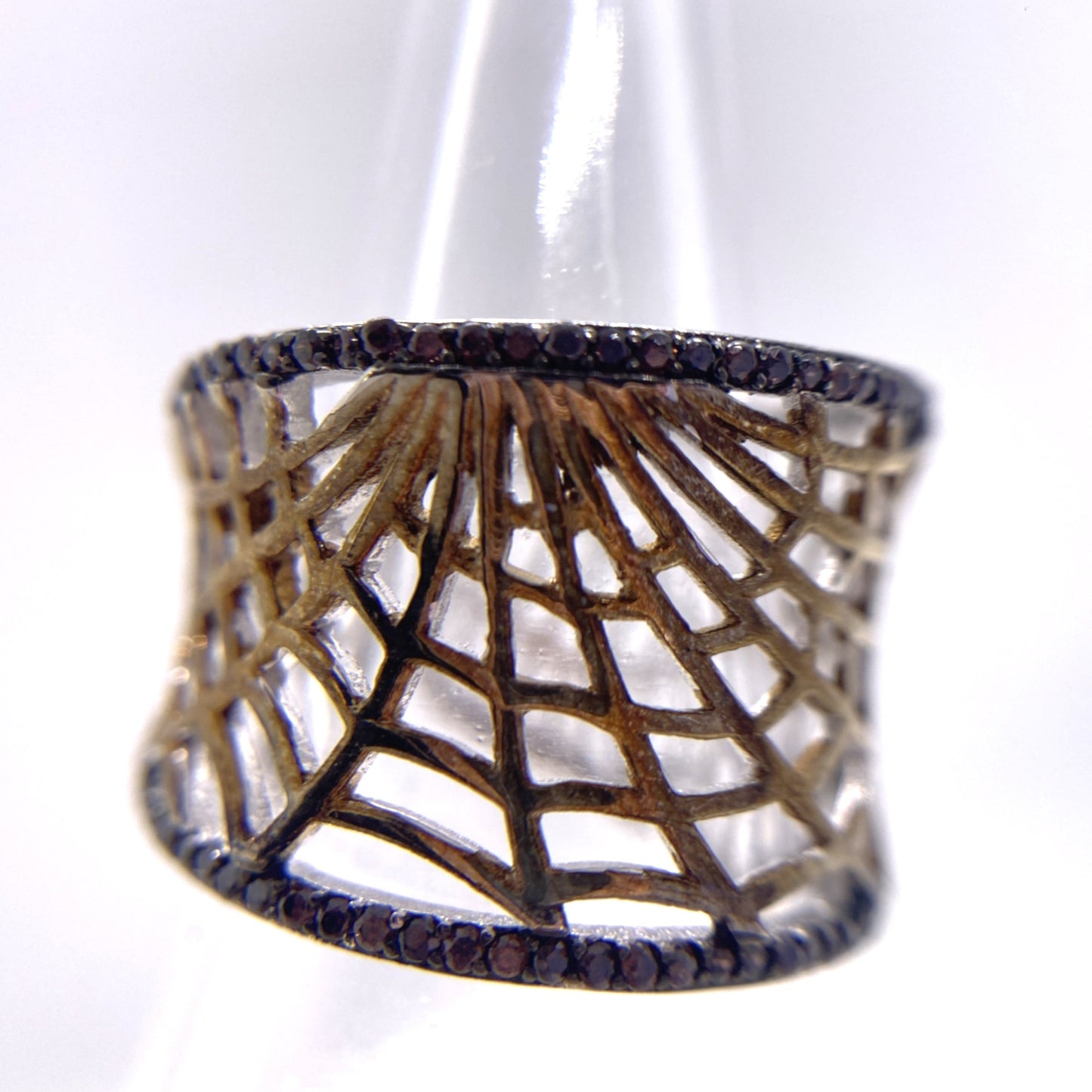 Anillo Telaraña Plata 925 Chapado Rutenio DiPlata