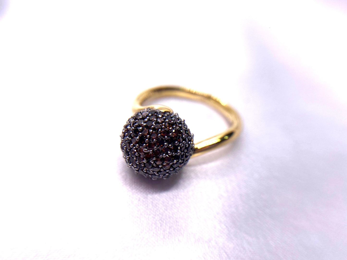 Anillo Plata 925 Chapado Oro Circonitas Negras Salvatore