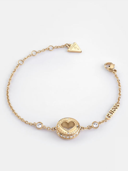 Pulsera Guess Dorada Rolling Hearts