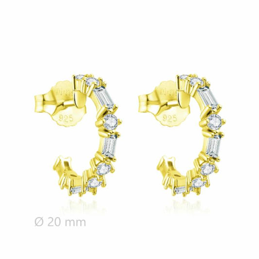 Pendientes Aro Chapado Dorado Circonitas