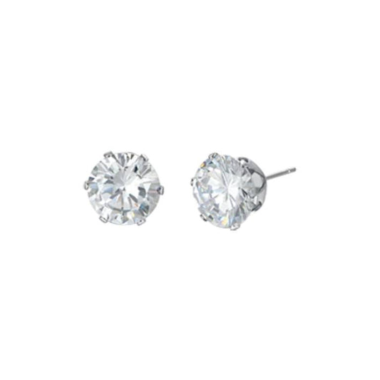 Pendientes Acero Circonitas Redondas
