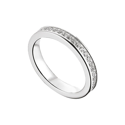 Anillo De Acero Con Cristales Blancos