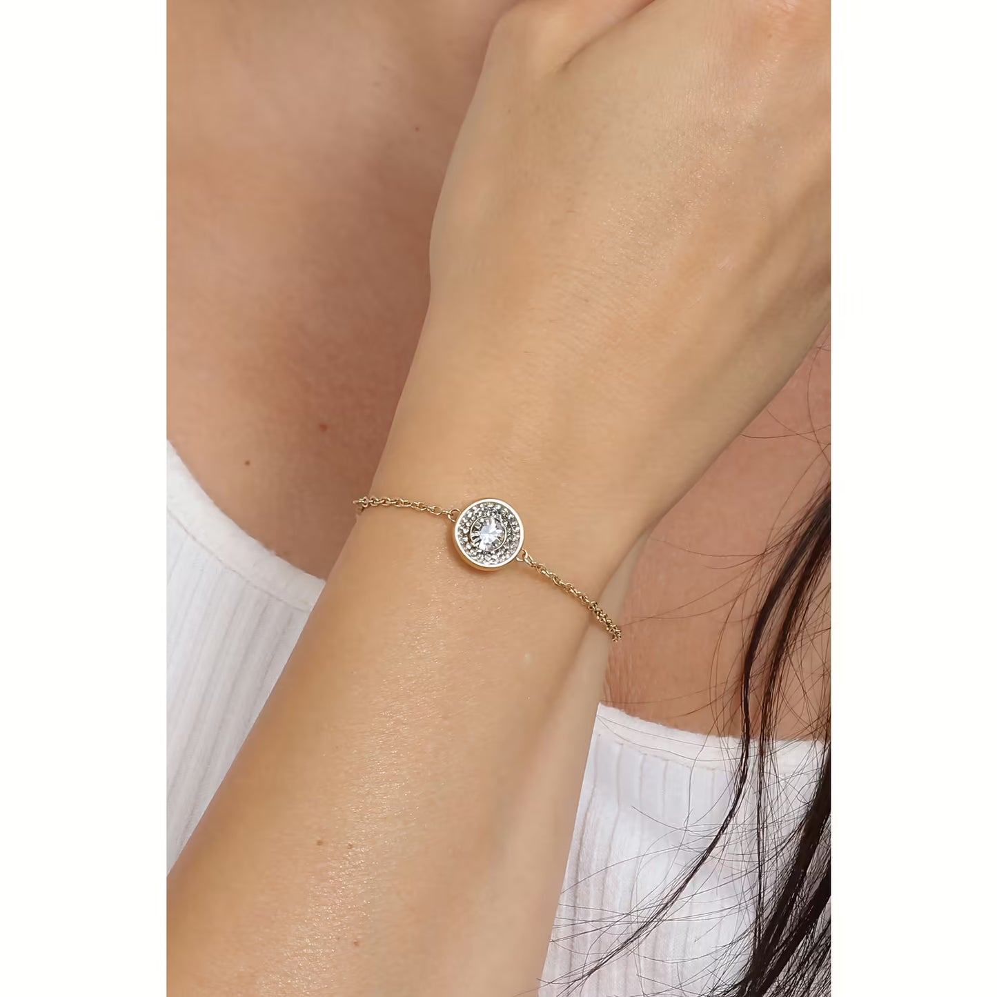 Pulsera Guess Dorada Piedra