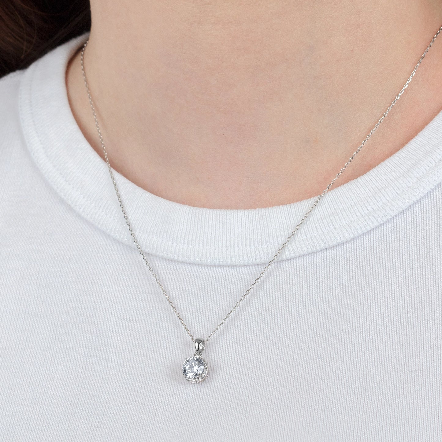 Collar Lotus Plata Mujer Circonita