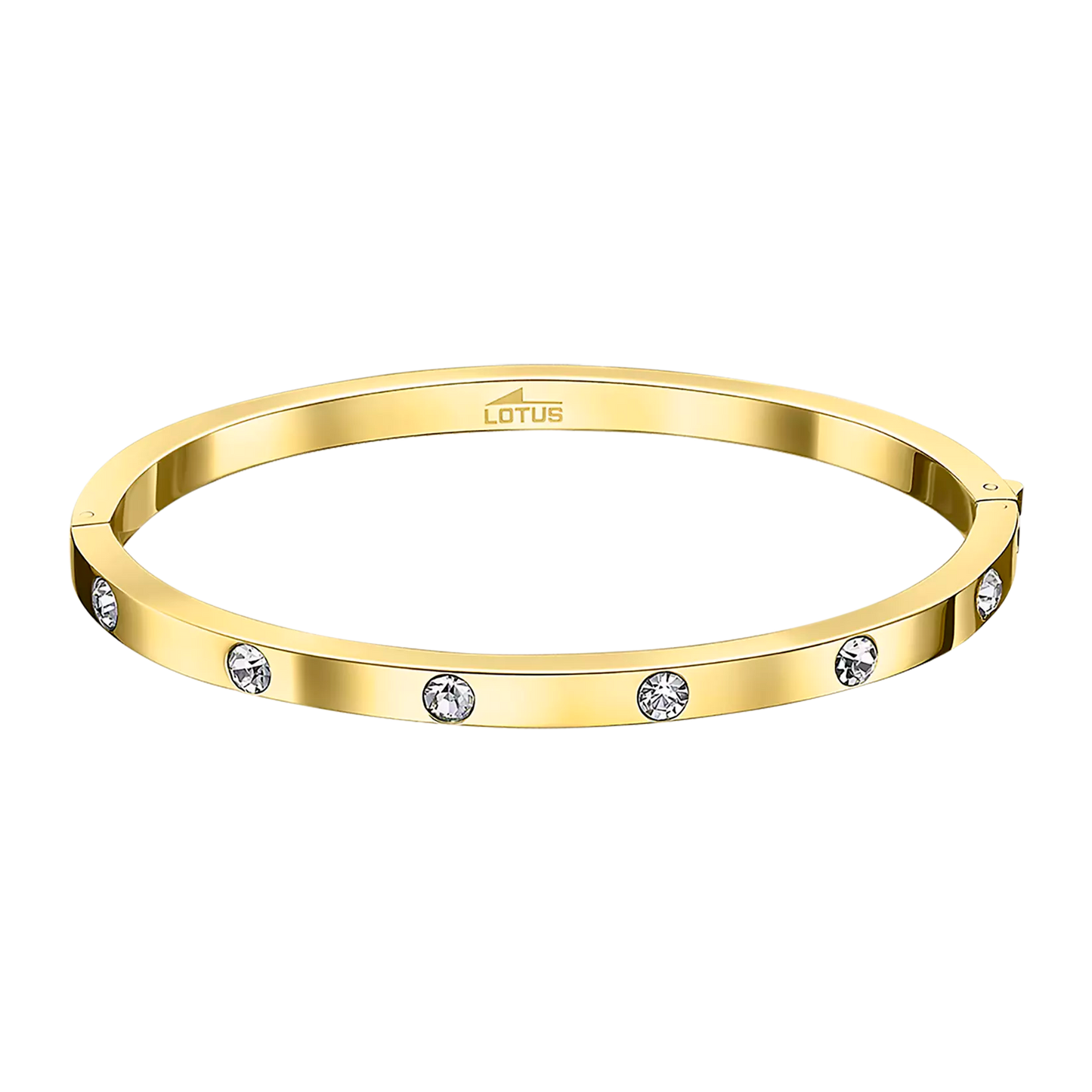 Pulsera Rígida Lotus Mujer Acero Inoxidable y Circonitas