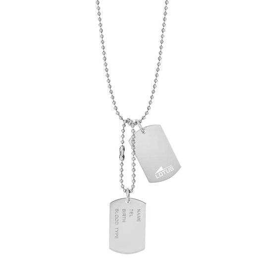 Collar de Hombre Placas Militar Tipo Dog Tag Acero