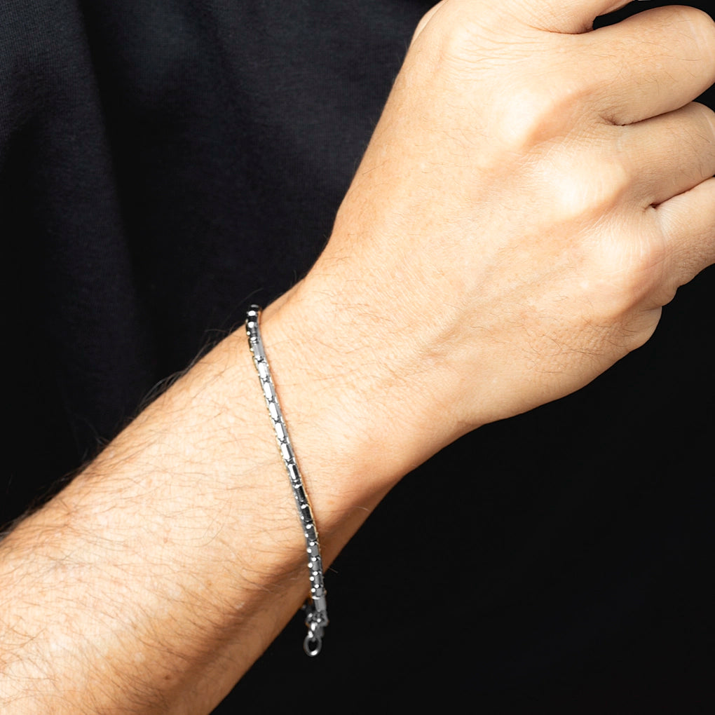 Lotus Bracelet for Men in Stainless Steel