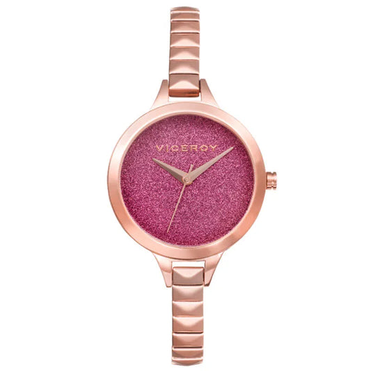 Reloj Viceroy Acero Ip Rosa Glitter