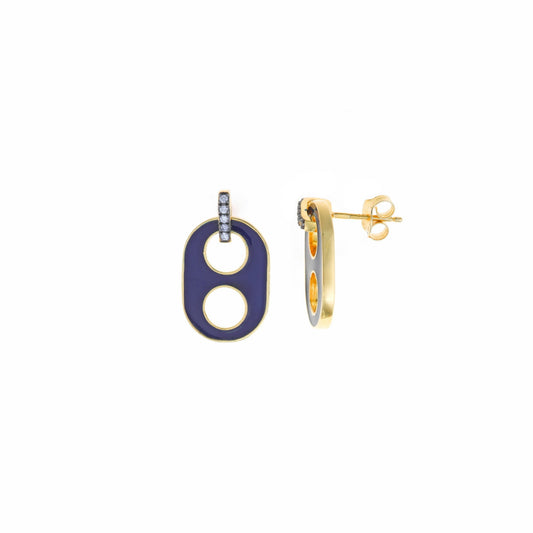 Pendientes Cremallera Plata 925 Chapado Oro Salvatore
