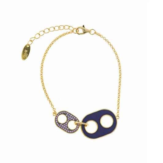 Pulsera Cremallera Plata 925 Chapado Oro Salvatore